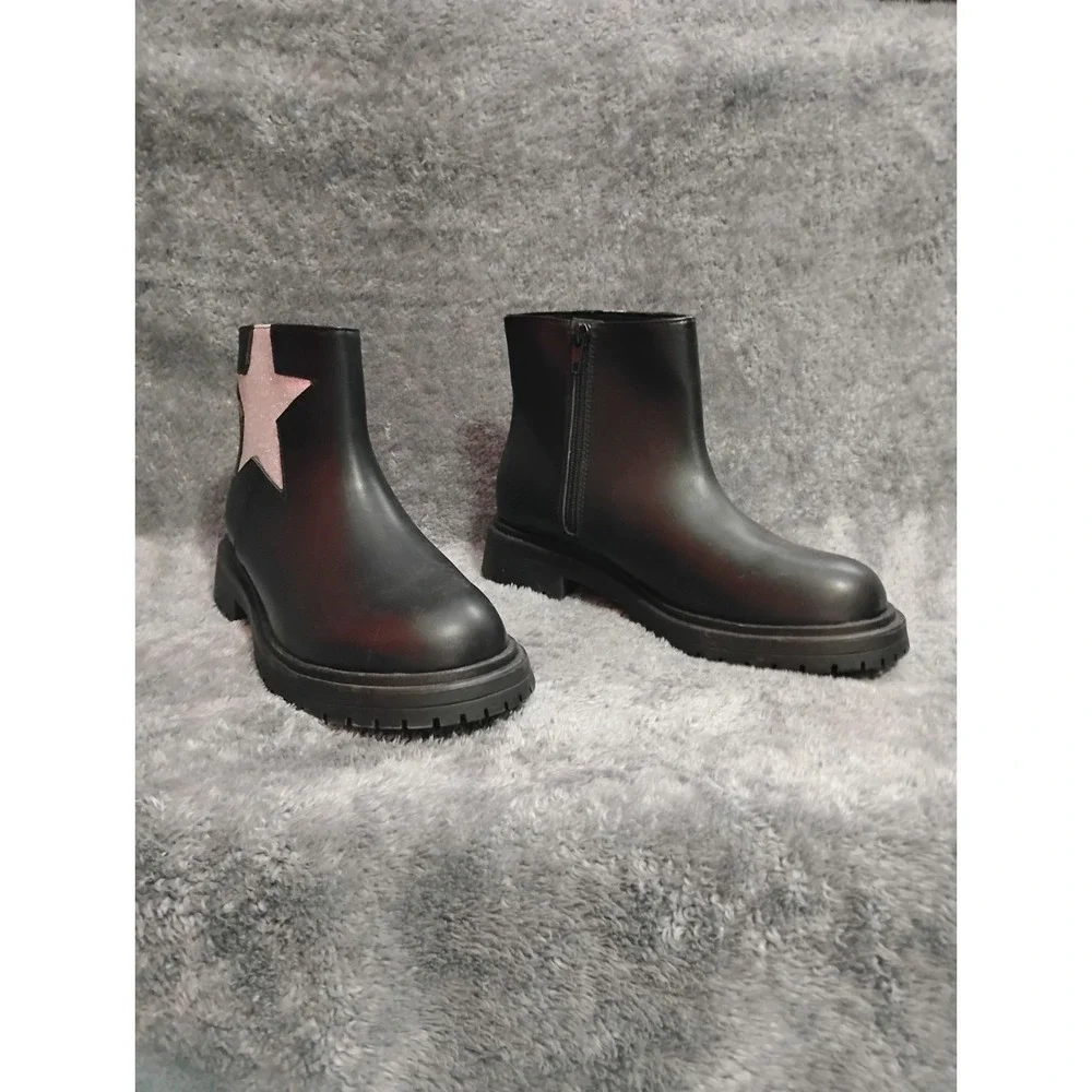 Wonder Nation Toddler And Girls Glitter Star Chelsea Boots Size 6